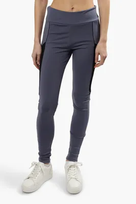 Solid Side Mesh Insert Leggings