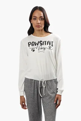 Cuddly Canuckies Pawsitive Vibes Print Pajama Top