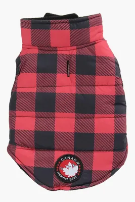 Canada Weather Gear Plaid Dog Puffer Jacket