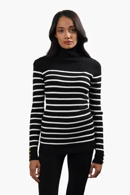 International INC Company Striped Turtleneck Pullover Sweater