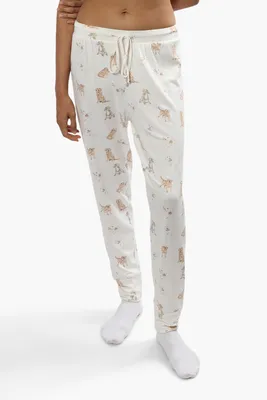 Cuddly Canuckies Dog Print Pajama Pants