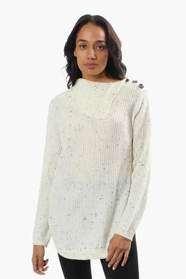 International INC Company Split Neck Knit Pullover Sweater