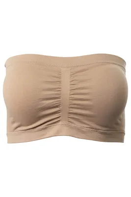 Solid Padded Cinched Bandeau Top