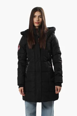 Canada Weather Gear Solid Ribbed Hood Parka Jacket