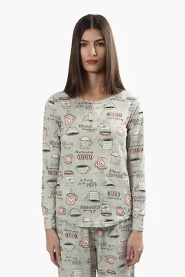 Canada Weather Gear Coffee Print Pajama Top