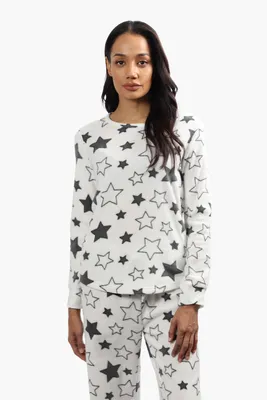 Cuddly Canuckies Plush Star Print Pajama Top