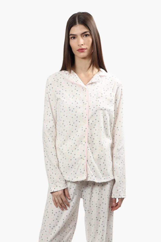 Fairweather Cuddly Canuckies Polka Dot Print Pajama Top