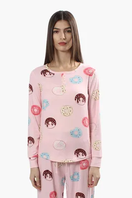 Canada Weather Gear Doughnut Print Pajama Top