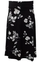 Floral Foldover Waist Midi Skirt