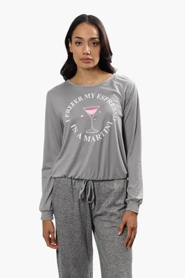 Cuddly Canuckies Martini Print Pajama Top