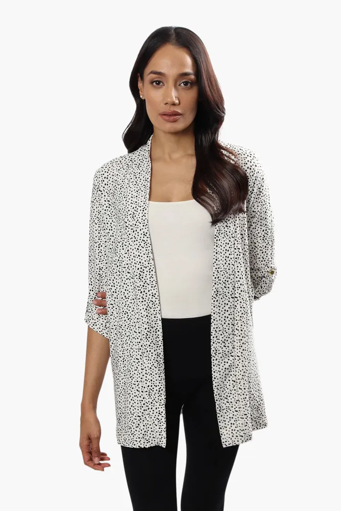 International INC Company Patterned Roll Up Sleeve Cardigan