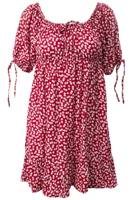 Floral Tie Sleeve Tiered Day Dress