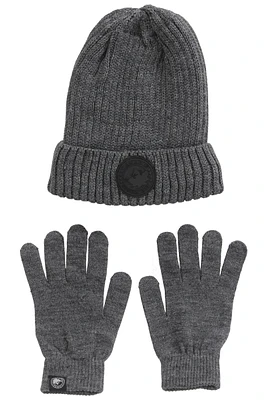 Canada Weather Gear Ribbed Hat Glove Set - Grey