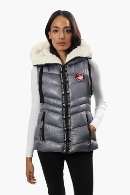 Canada Weather Gear Patterned Sherpa Hood Puffer Vest
