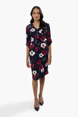 International INC Company Floral Flap Pocket Day Dress