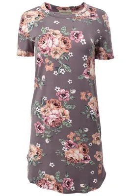 Floral Printed Cap Sleeve Day Dress