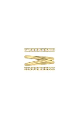 Livy Ring Set Of 3 Gold Metal Size