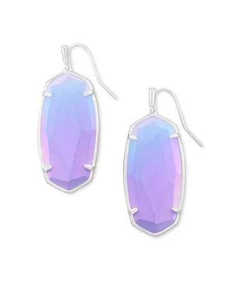 Faceted Elle Drop Earring Bright Silver Matte Iridescent Lilac