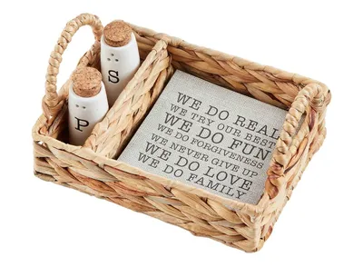 Salt/Pepper & Napkin Basket Set