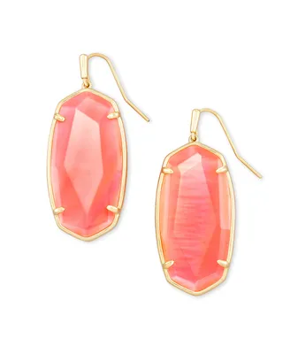 Faceted Elle Drop Earring Gold Coral Illusion