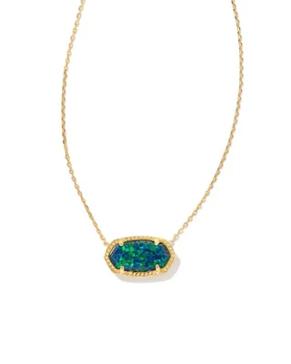 Elisa Gold Pendant Necklace in Night Kyocera Opal
