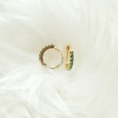 Emerald Diana Hoop Earrings