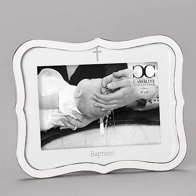 WHITE BAPTISM FRAME 4X6