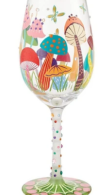"Groovy Shrooms" Wine Glass