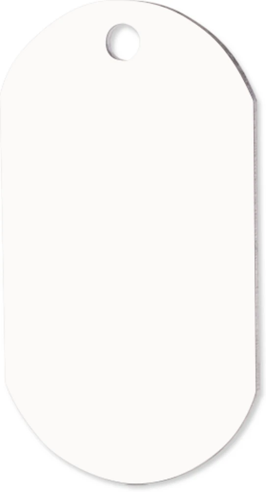 Customizable White 1 Sided ID Tags - Glossy