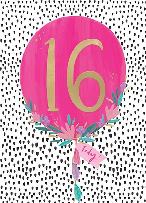16 Birthday Balloon Card