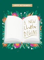 Happy retirement a new chapter begins – Book Greeting Card