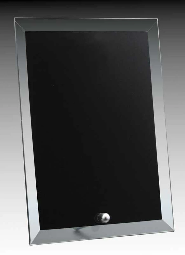 Glass Plaque Black with Pin, 7″ x 5″