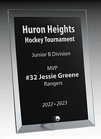 Glass Plaque Black with Pin, 7″ x 5″