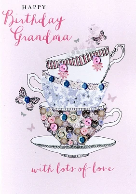 Happy Birthday Grandma Card Tea Cup