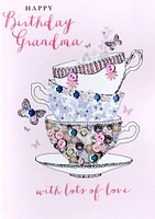 Happy Birthday Grandma Card Tea Cup