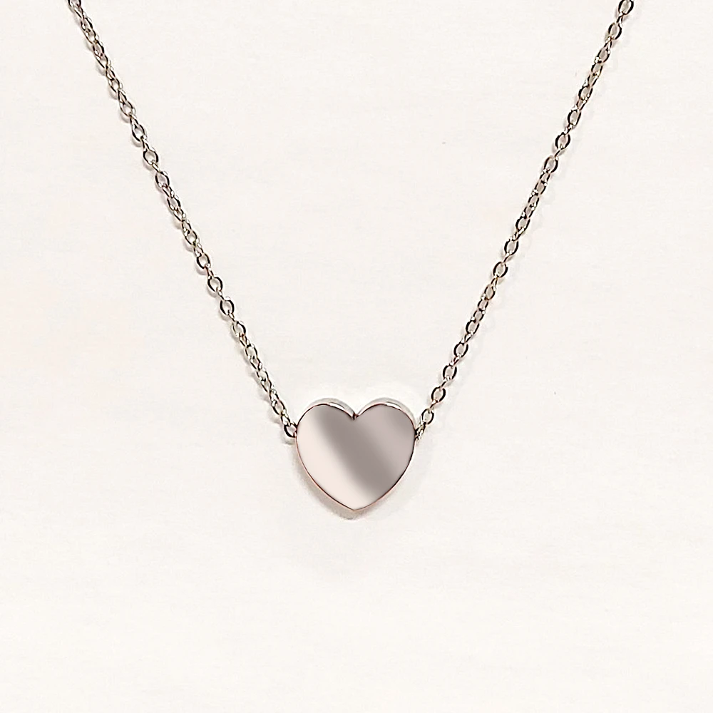 Stainless Steel Silver Heart Necklace
