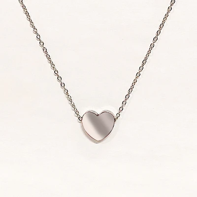 Stainless Steel Silver Heart Necklace