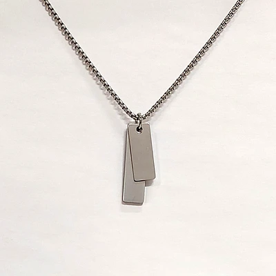 Stainless Steel Double Pendant Necklace