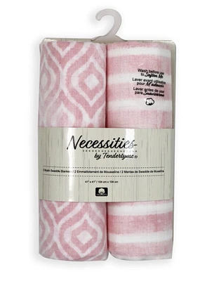 2 Pack Muslin Swaddle Blankets: Watercolour