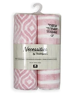 2 Pack Muslin Swaddle Blankets: Watercolour