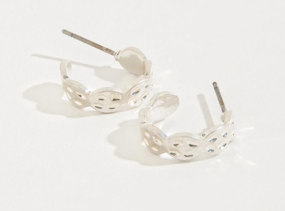 Earring Stud Hoop Silver