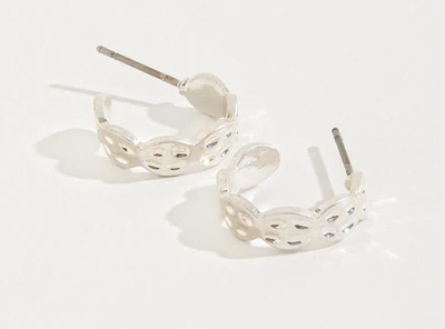 Earring Stud Hoop Silver