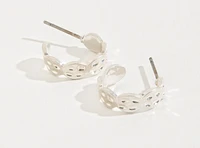 Earring Stud Hoop Silver