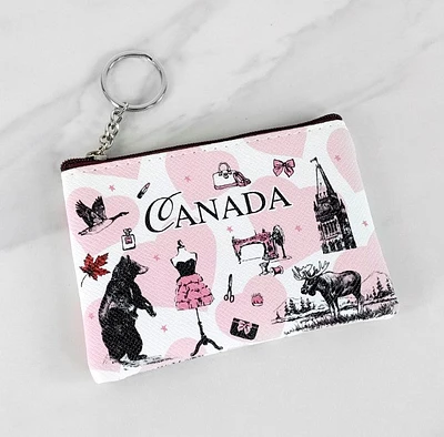 Pink Canada Coin Purse