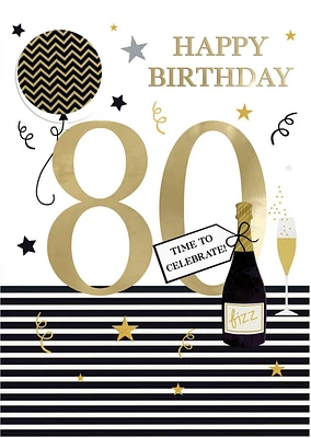 "Happy 80th Birthday" - Card