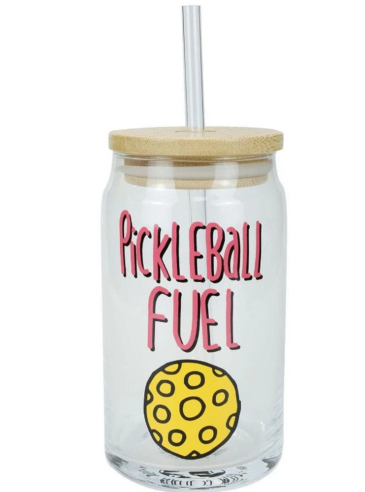 PickleBall Latte Glass with Lid
