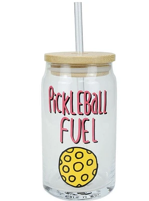 PickleBall Latte Glass with Lid