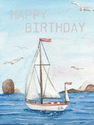 Happy birthday Sailboat Mini Card