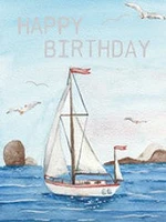 Happy birthday Sailboat Mini Card