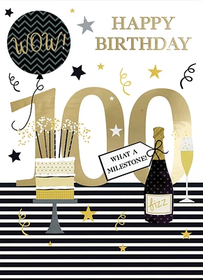 Happy 100 Birthday Cake Card